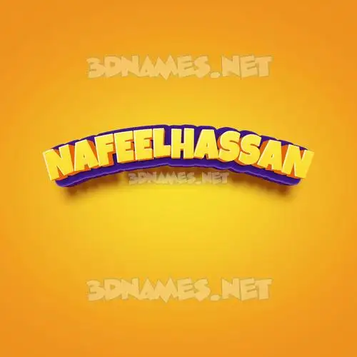 nafeelhassan in Orange Toon style - 3D name wallpaper