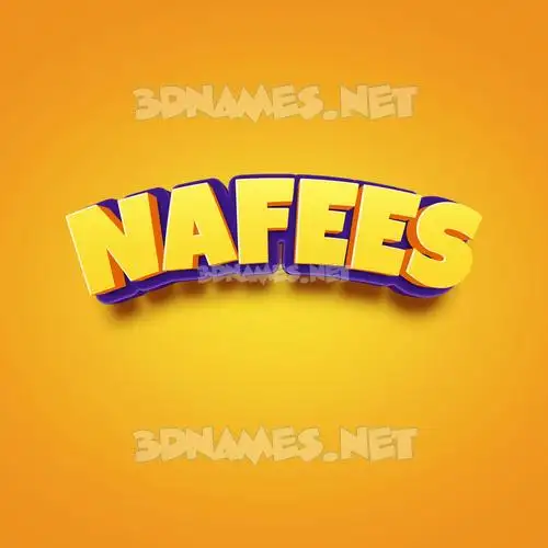 nafees in Orange Toon style - 3D name wallpaper