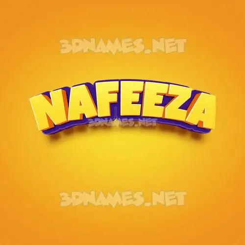 nafeeza in Orange Toon style - 3D name wallpaper