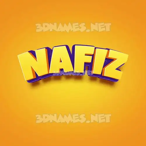 nafiz in Orange Toon style - 3D name wallpaper