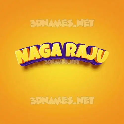 naga raju in Orange Toon style - 3D name wallpaper