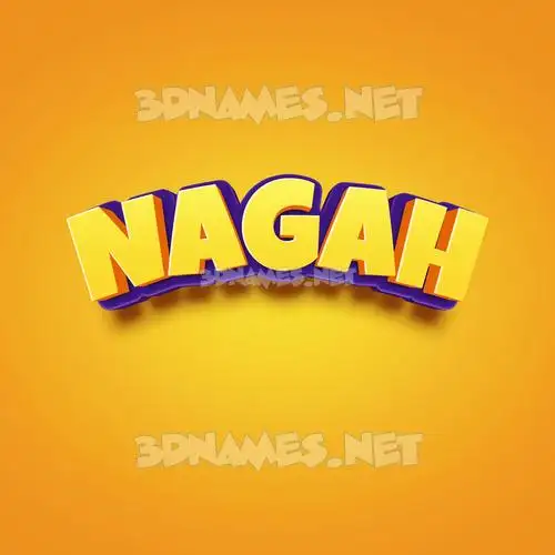 nagah in Orange Toon style - 3D name wallpaper