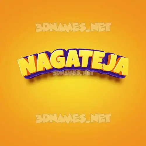 nagateja in Orange Toon style - 3D name wallpaper