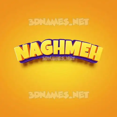 naghmeh in Orange Toon style - 3D name wallpaper
