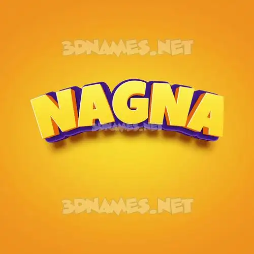 nagna in Orange Toon style - 3D name wallpaper
