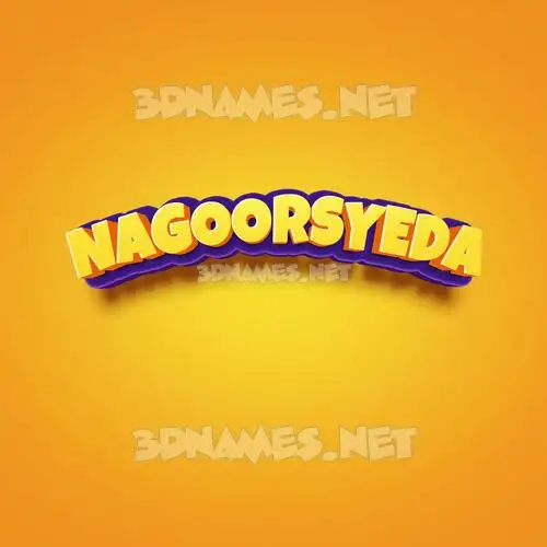 nagoorsyeda in Orange Toon style - 3D name wallpaper