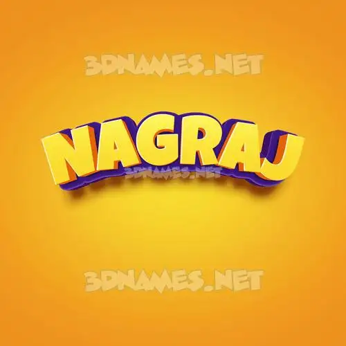 nagraj in Orange Toon style - 3D name wallpaper
