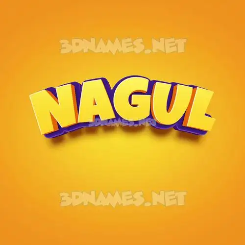 nagul in Orange Toon style - 3D name wallpaper