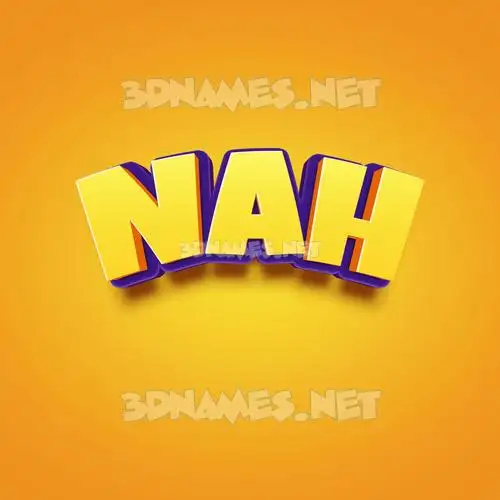 nah in Orange Toon style - 3D name wallpaper nah in Orange Toon style - 3D name wallpaper