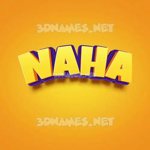 naha in Orange Toon style - 3D name wallpaper