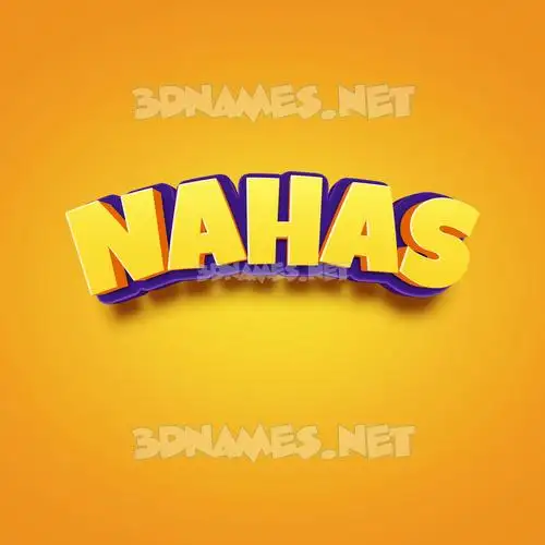 nahas in Orange Toon style - 3D name wallpaper