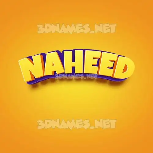 naheed in Orange Toon style - 3D name wallpaper