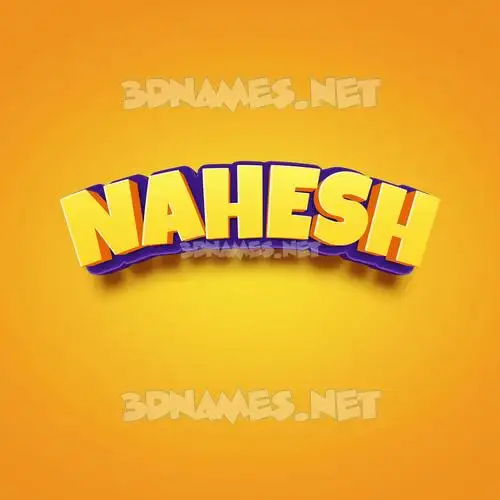 nahesh in Orange Toon style - 3D name wallpaper