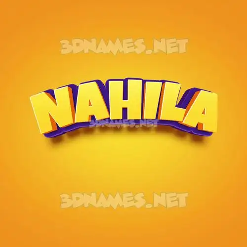 nahila in Orange Toon style - 3D name wallpaper