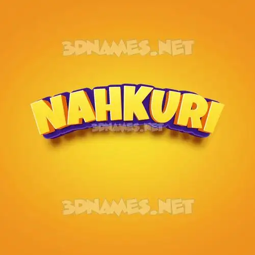 nahkuri in Orange Toon style - 3D name wallpaper