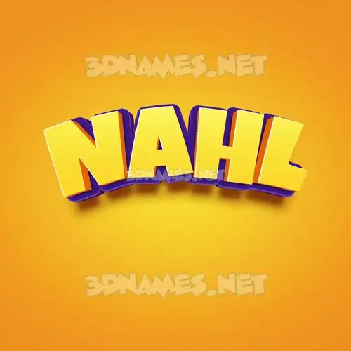 nahl in Orange Toon style - 3D name wallpaper