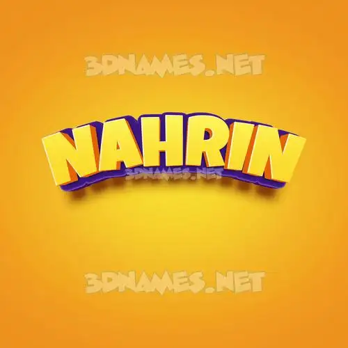 nahrin in Orange Toon style - 3D name wallpaper