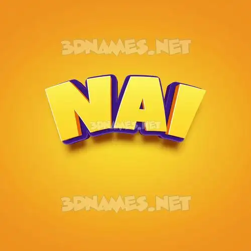 nai in Orange Toon style - 3D name wallpaper nai in Orange Toon style - 3D name wallpaper