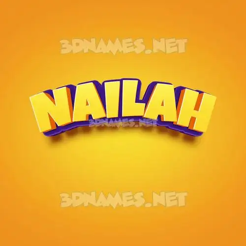 nailah in Orange Toon style - 3D name wallpaper