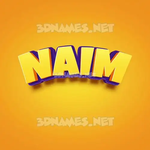 naim in Orange Toon style - 3D name wallpaper