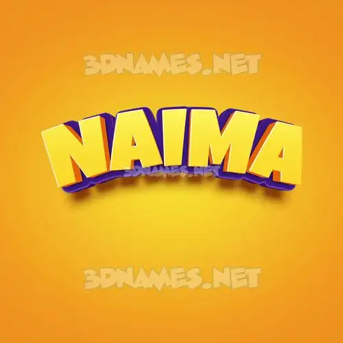 naima in Orange Toon style - 3D name wallpaper