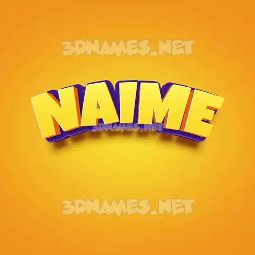 naime in Orange Toon style - 3D name wallpaper