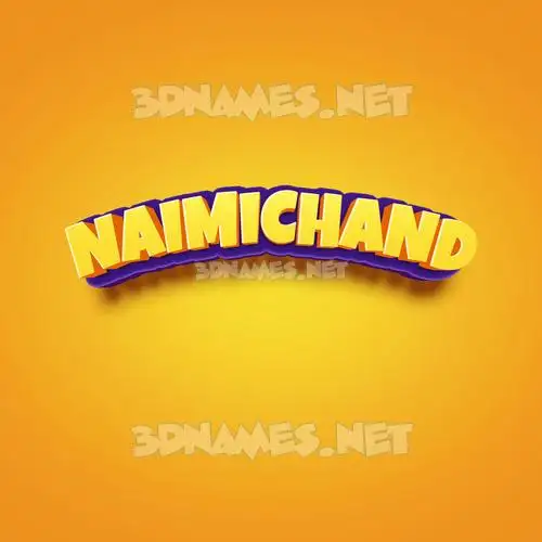 naimichand in Orange Toon style - 3D name wallpaper