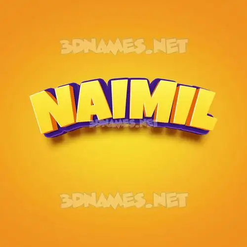 naimil in Orange Toon style - 3D name wallpaper