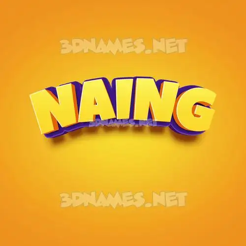 naing in Orange Toon style - 3D name wallpaper naing in Orange Toon style - 3D name wallpaper