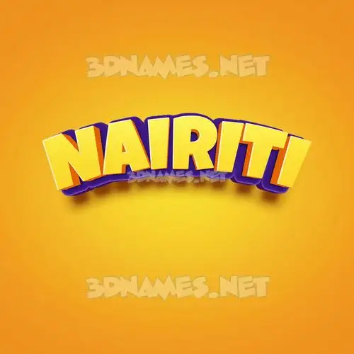 nairiti in Orange Toon style - 3D name wallpaper