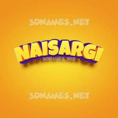 naisargi in Orange Toon style - 3D name wallpaper