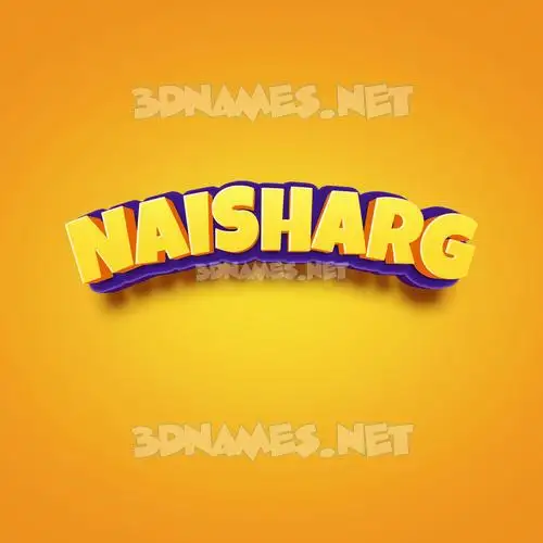 naisharg in Orange Toon style - 3D name wallpaper