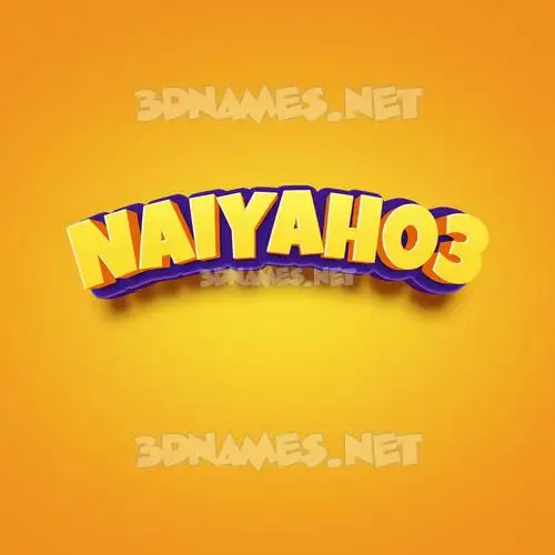 naiyah03 in Orange Toon style - 3D name wallpaper