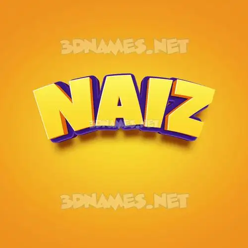 naiz in Orange Toon style - 3D name wallpaper naiz in Orange Toon style - 3D name wallpaper