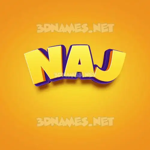 naj in Orange Toon style - 3D name wallpaper