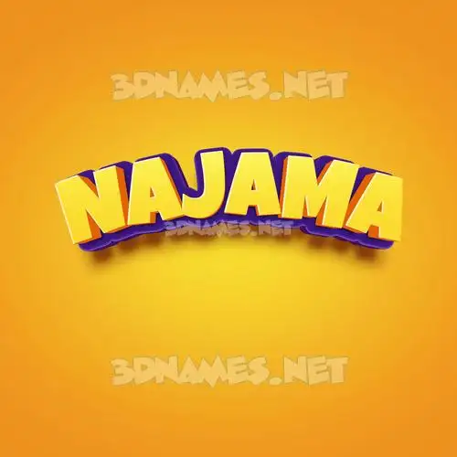 najama in Orange Toon style - 3D name wallpaper