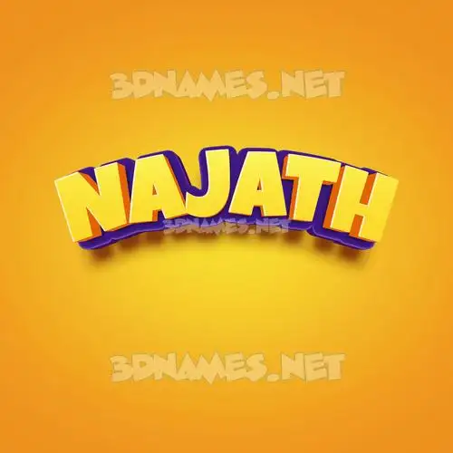 najath in Orange Toon style - 3D name wallpaper