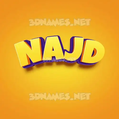 najd in Orange Toon style - 3D name wallpaper