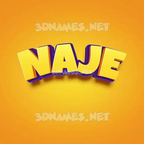 naje in Orange Toon style - 3D name wallpaper naje in Orange Toon style - 3D name wallpaper