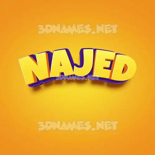 najed in Orange Toon style - 3D name wallpaper najed in Orange Toon style - 3D name wallpaper