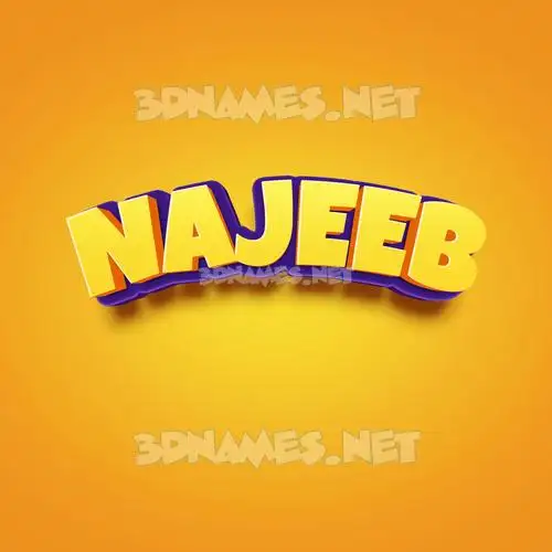 najeeb in Orange Toon style - 3D name wallpaper najeeb in Orange Toon style - 3D name wallpaper