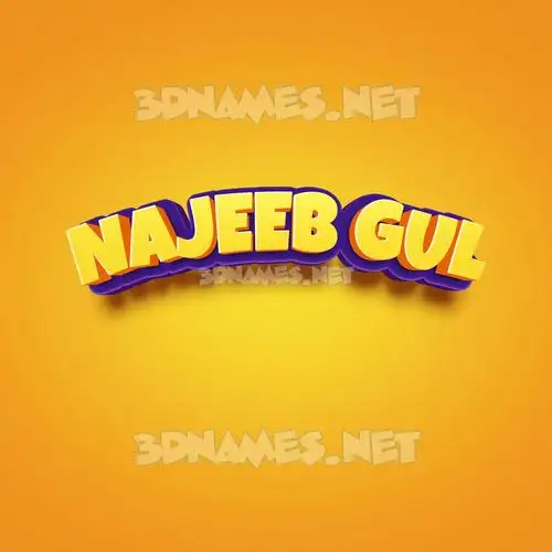 najeeb gul in Orange Toon style - 3D name wallpaper