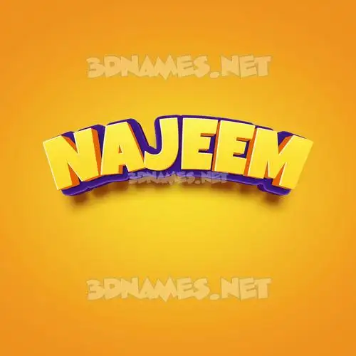najeem in Orange Toon style - 3D name wallpaper