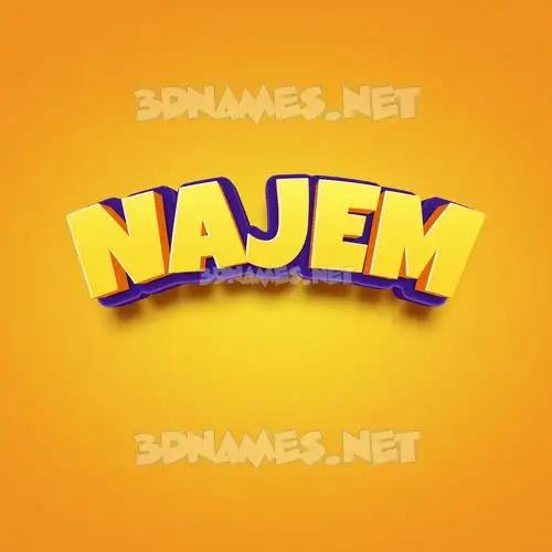 najem in Orange Toon style - 3D name wallpaper