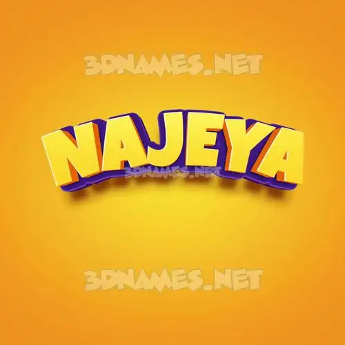 najeya in Orange Toon style - 3D name wallpaper