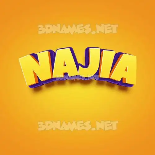 najia in Orange Toon style - 3D name wallpaper