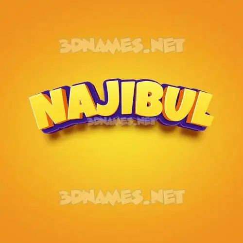 najibul in Orange Toon style - 3D name wallpaper