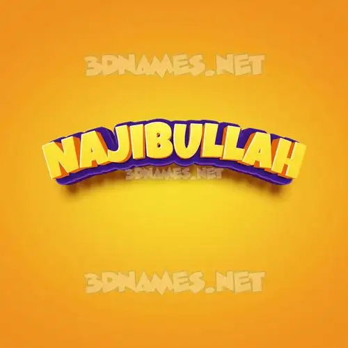 najibullah in Orange Toon style - 3D name wallpaper