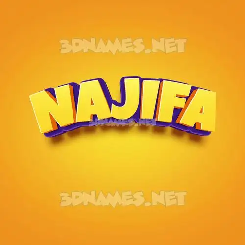 najifa in Orange Toon style - 3D name wallpaper