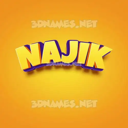 najik in Orange Toon style - 3D name wallpaper